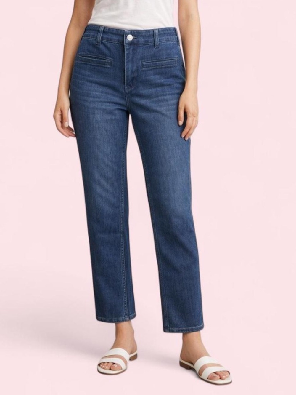 Maeve Anthropologie Straight Leg Jeans Size 32 Mid Rise Medium Wash